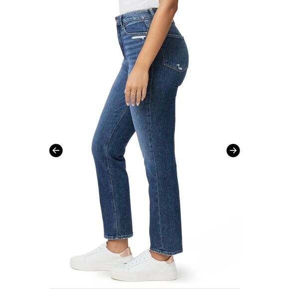 PAIGE $249 Knockout Distressed High Rise Straight Leg Jeans Womens 33 NEW - Picture 3 of 5